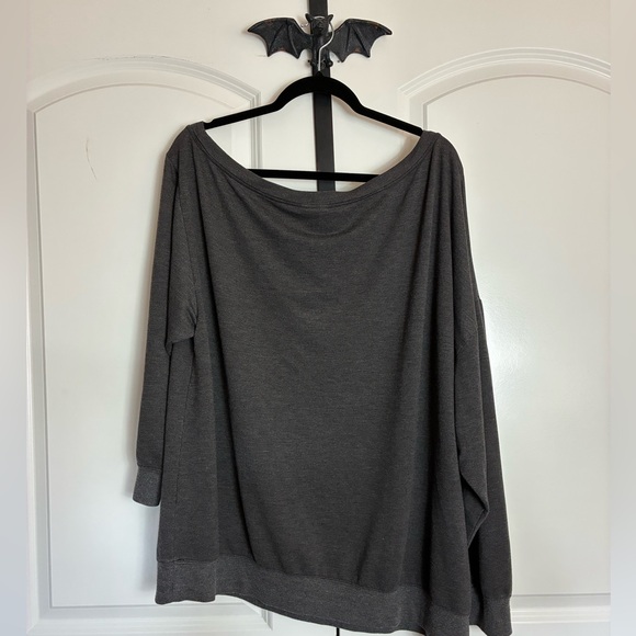 Torrid Off Shoulder Charcoal Gray Top Comfortable Material Stretch size 3X - Picture 4 of 12